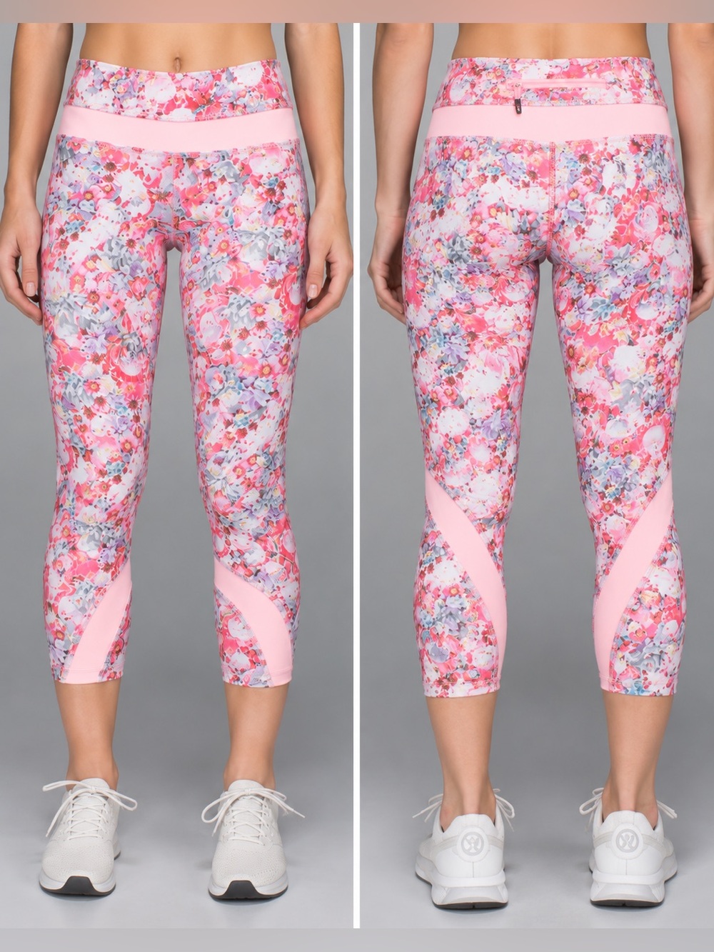 Lululemon Run Inspire Crop II All Luxtreme Flowabunga Mini Multi Coral Size 6